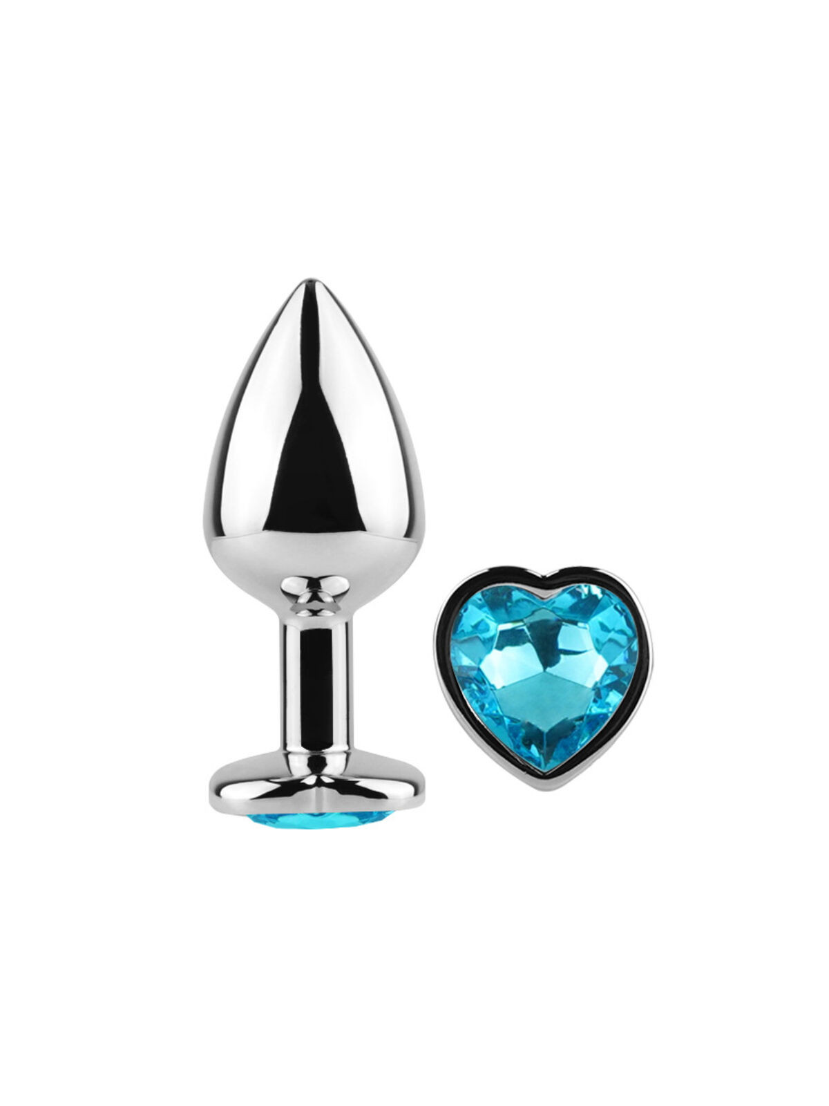 SECRETPLAY - TAPPO IN METALLO CUORE BLU TAGLIA PICCOLO 7 CM