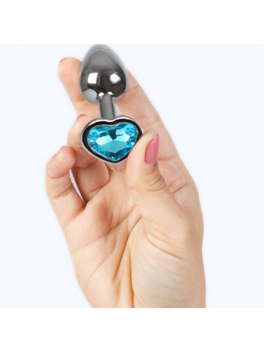 SECRETPLAY - TAPPO IN METALLO CUORE BLU TAGLIA PICCOLO 7 CM