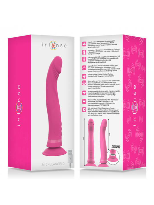 INTENSE - DILDO VIBRATORE IN SILICONE ROSA MICHELANGELO