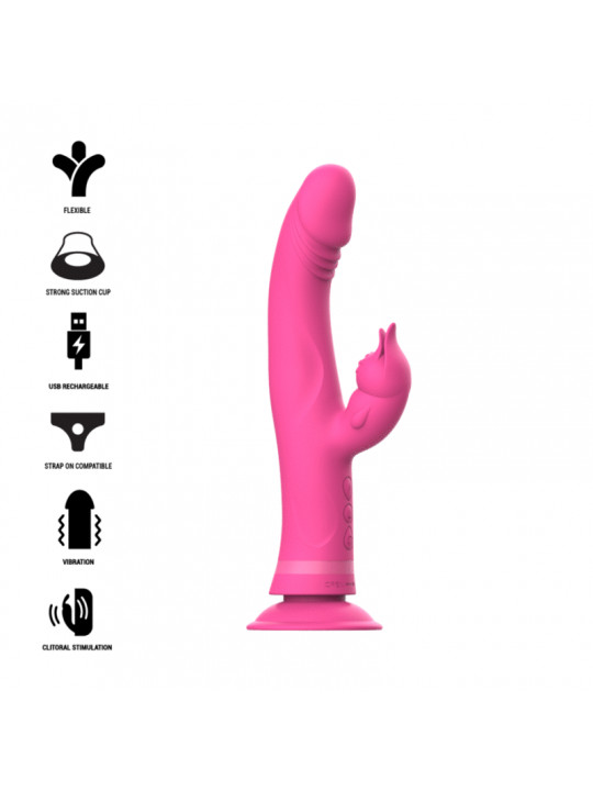 INTENSE - VIBRATORE JULIO RABBIT IN SILICONE ROSA