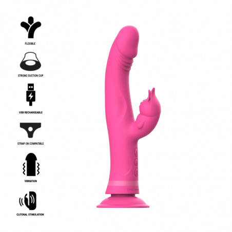 INTENSE - VIBRATORE JULIO RABBIT IN SILICONE ROSA