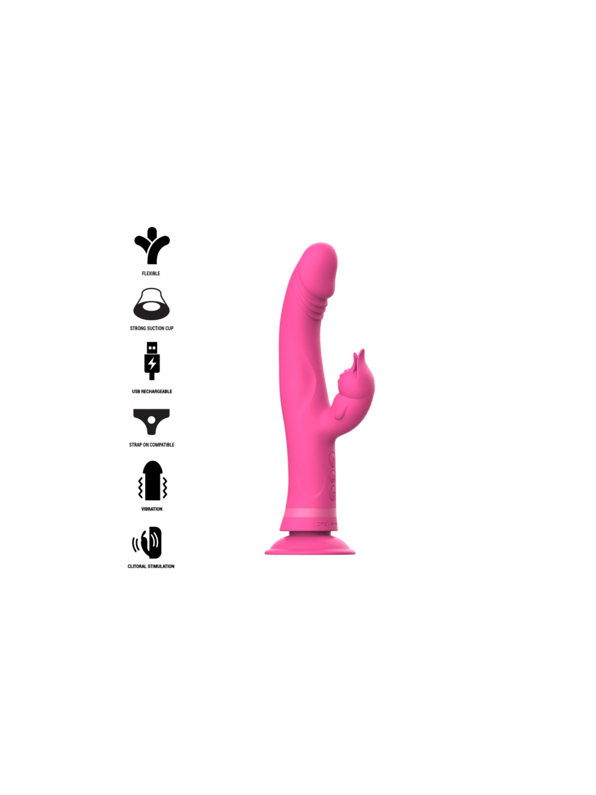 INTENSE - VIBRATORE JULIO RABBIT IN SILICONE ROSA