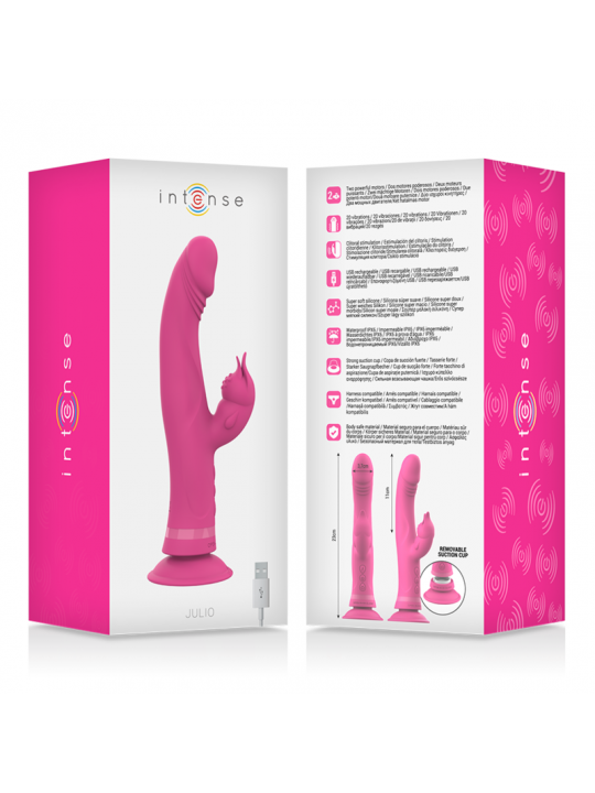 INTENSE - VIBRATORE JULIO RABBIT IN SILICONE ROSA