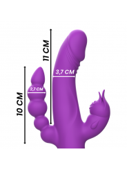 INTENSE - VIBRATORE IN SILICONE CASANOVA RABBIT TRIPLO MOTORE VIOLA