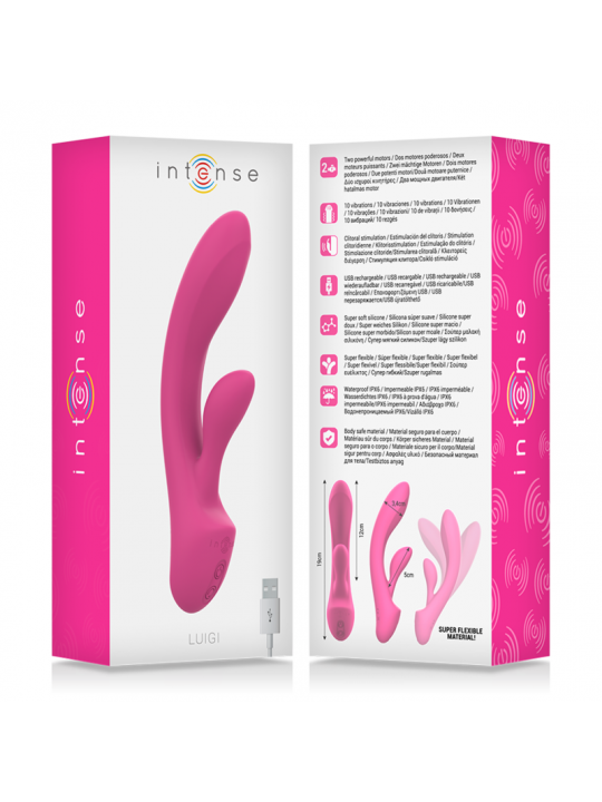 INTENSE - VIBRATORE LUIGI RABBIT SILICONE LIQUIDO ROSA