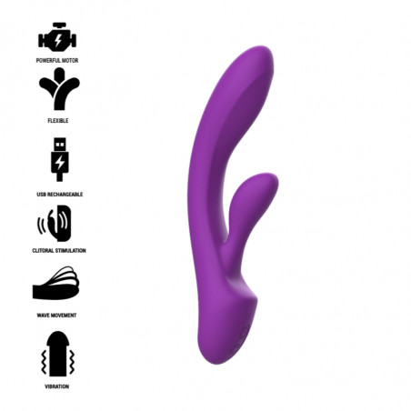 INTENSE - VIBRATORE LUIGI RABBIT SILICONE LIQUIDO VIOLA