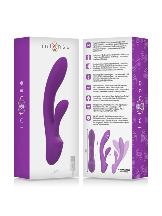 INTENSE - VIBRATORE LUIGI RABBIT SILICONE LIQUIDO VIOLA