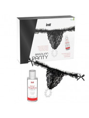 INTT RELEASES - SLIP NERO BRASILIANO CON PERLE E GEL LUBRIFICANTE 50 ML