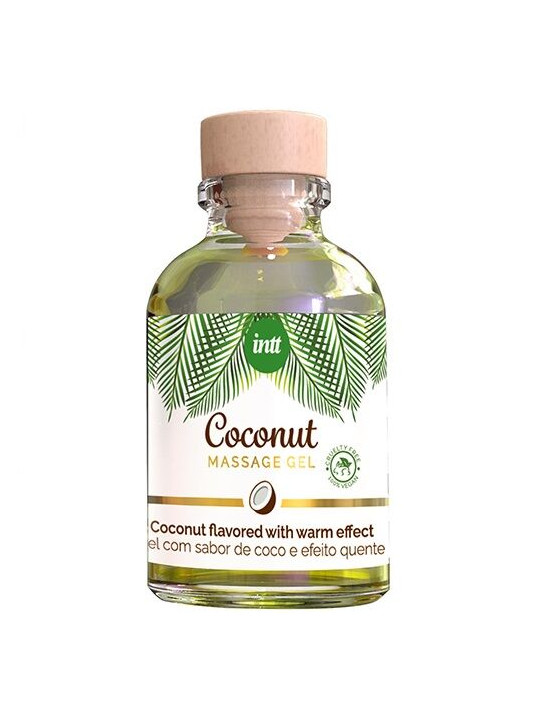 INTT - GEL DA MASSAGGIO VEGANO AL GUSTO DI COCCO ED EFFETTO RISCALDANTE