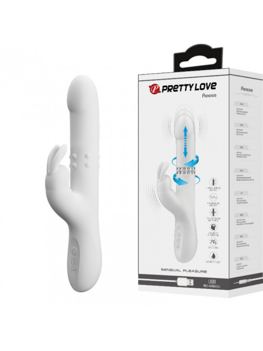 PRETTY LOVE - VIBRATORE REESE CON ROTAZIONE ARGENTO