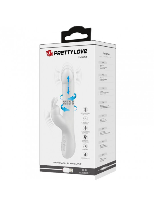 PRETTY LOVE - VIBRATORE REESE CON ROTAZIONE ARGENTO