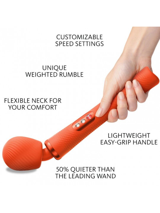 FUN FACTORY - BACCHETTA RUMBLE PESATA VIBRANTE RICARICABILE VIM IN SILICONE ARANCIO SUNRISE