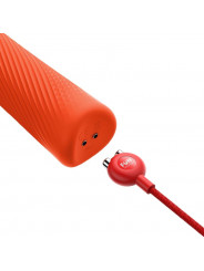 FUN FACTORY - BACCHETTA RUMBLE PESATA VIBRANTE RICARICABILE VIM IN SILICONE ARANCIO SUNRISE