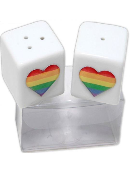 PRIDE - SALE E PEPE IN CERAMICA CON BANDIERA LGBT