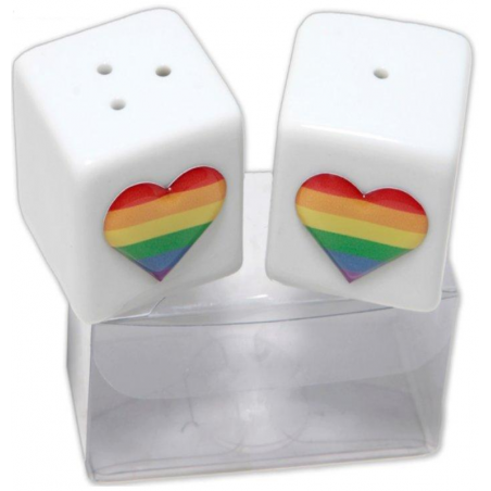 PRIDE - SALE E PEPE IN CERAMICA CON BANDIERA LGBT