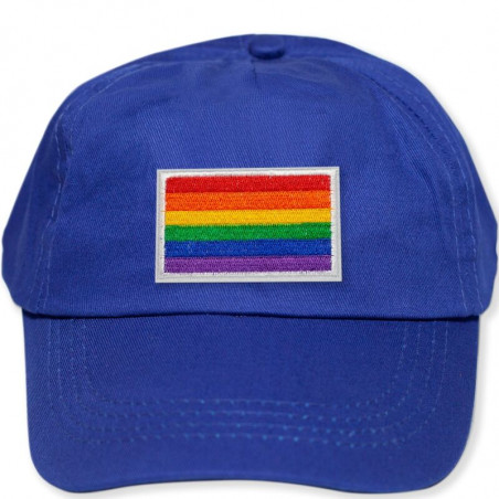 PRIDE - CAPPELLO BLU CON BANDIERA LGBT