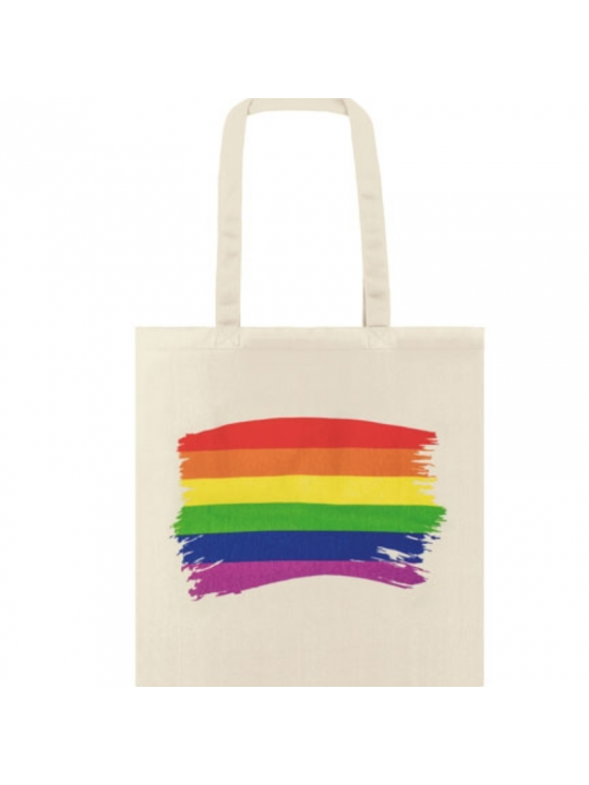 PRIDE - BORSA CON BANDIERA LGBT IN COTONE