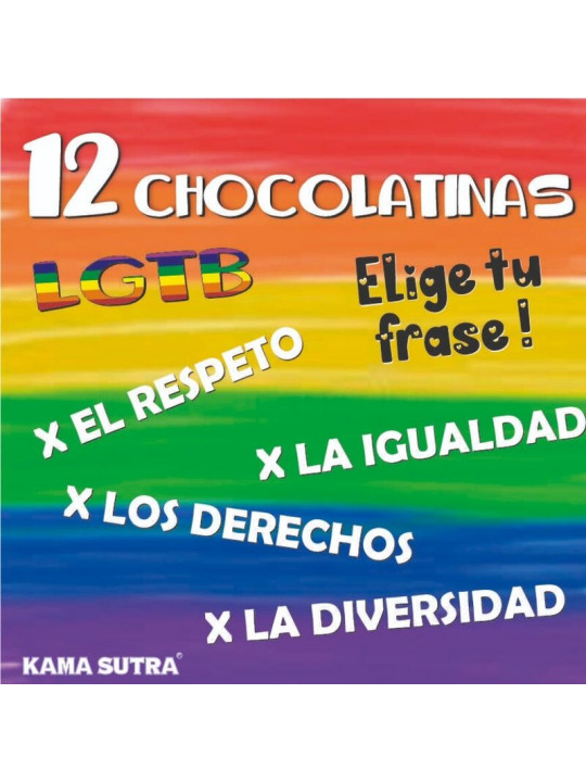 PRIDE - SCATOLA DA 12 TAVOLETTE DI CIOCCOLATO CON BANDIERA LGBT