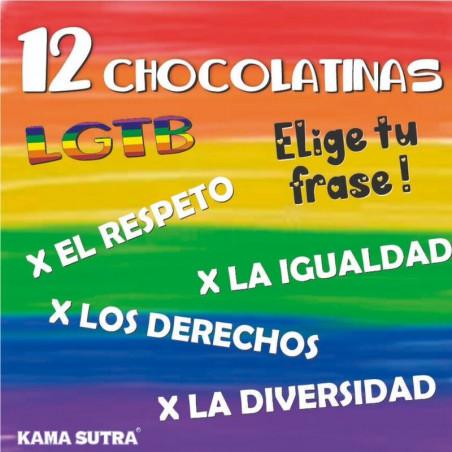 PRIDE - SCATOLA DA 12 TAVOLETTE DI CIOCCOLATO CON BANDIERA LGBT