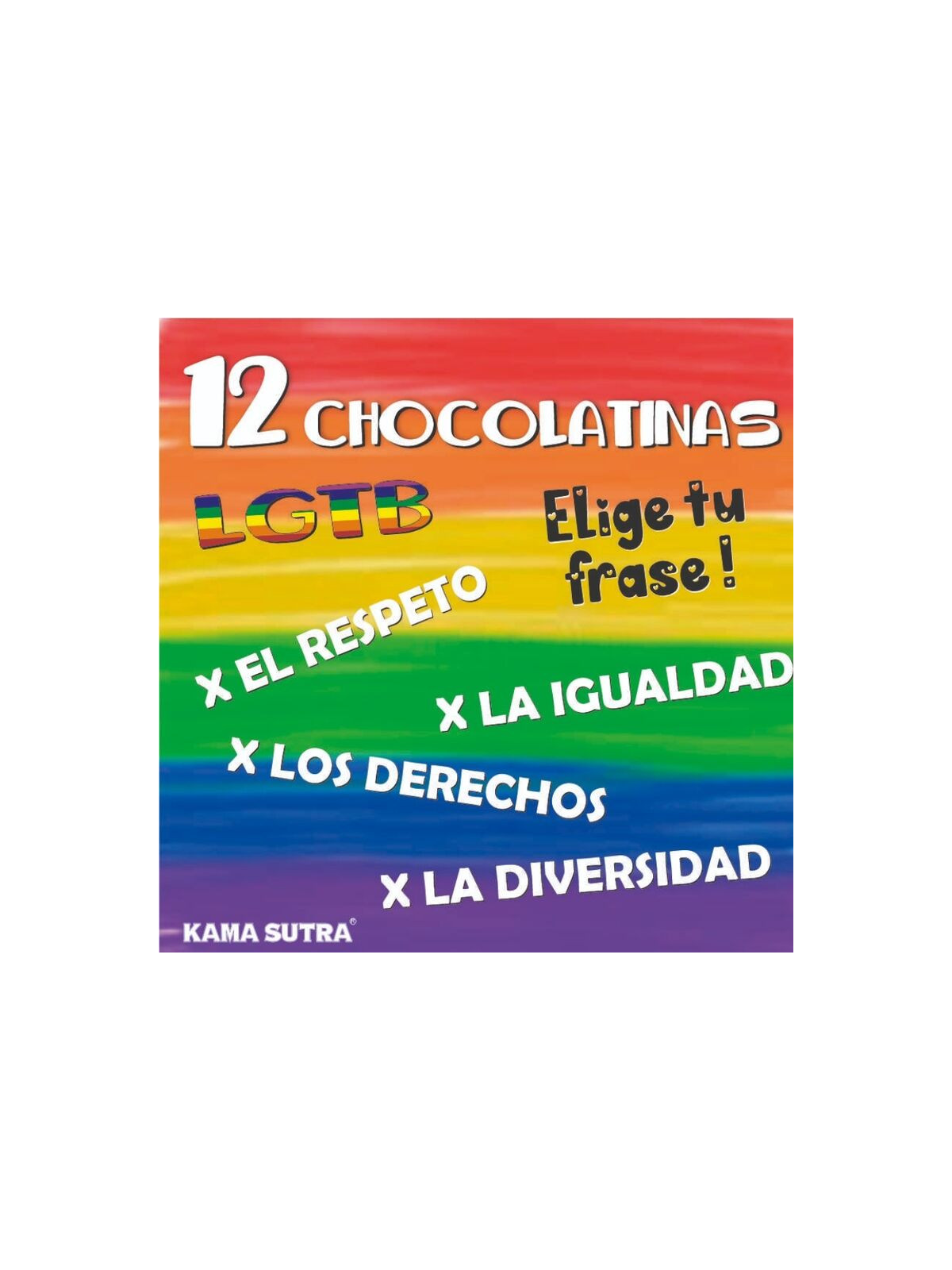 PRIDE - SCATOLA DA 12 TAVOLETTE DI CIOCCOLATO CON BANDIERA LGBT