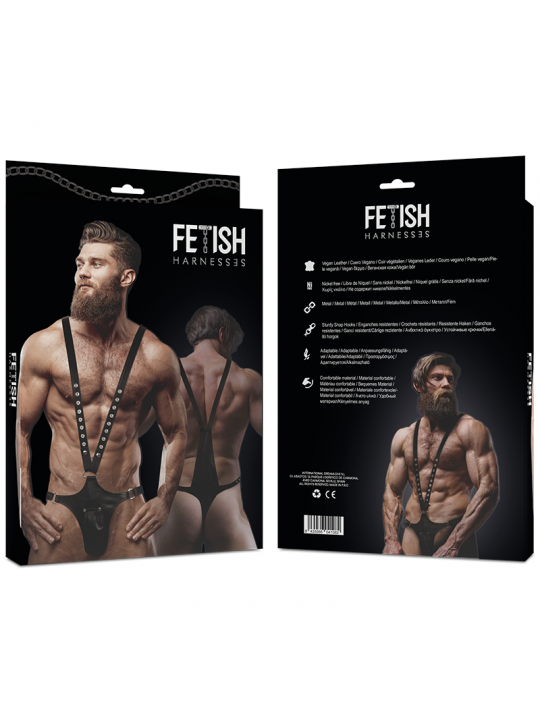 FETISH SUBMISSIVE ATTITUDE - IMBRAGATURA IN ECOPELLE A FORMA DI V DA UOMO