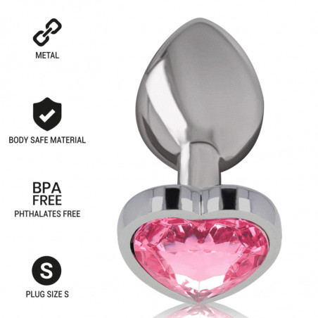 INTENSE - PLUG ANALE IN METALLO ALLUMINIO CUORE ROSA TAGLIA S