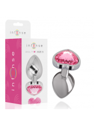 INTENSE - PLUG ANALE IN METALLO ALLUMINIO CUORE ROSA TAGLIA S