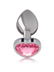 INTENSE - PLUG ANALE IN METALLO ALLUMINIO CUORE ROSA TAGLIA S