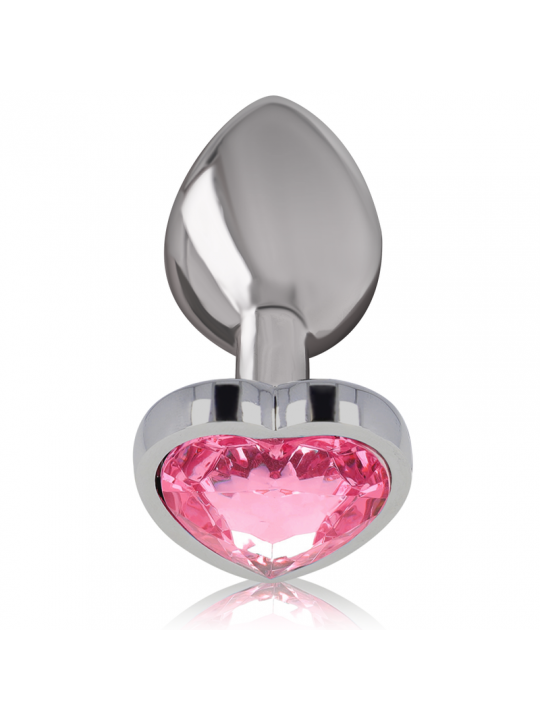 INTENSE - PLUG ANALE IN METALLO ALLUMINIO CUORE ROSA TAGLIA S