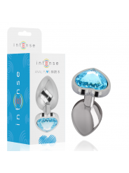 INTENSE - PLUG ANALE IN METALLO ALLUMINIO CUORE BLU TAGLIA S