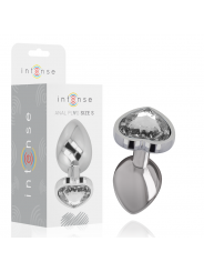 INTENSE - PLUG ANALE IN METALLO ALLUMINIO CON CUORE BIANCO TAGLIA S