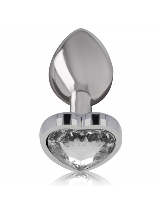 INTENSE - PLUG ANALE IN METALLO ALLUMINIO CON CUORE BIANCO TAGLIA S