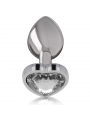 INTENSE - PLUG ANALE IN METALLO ALLUMINIO CON CUORE BIANCO TAGLIA S