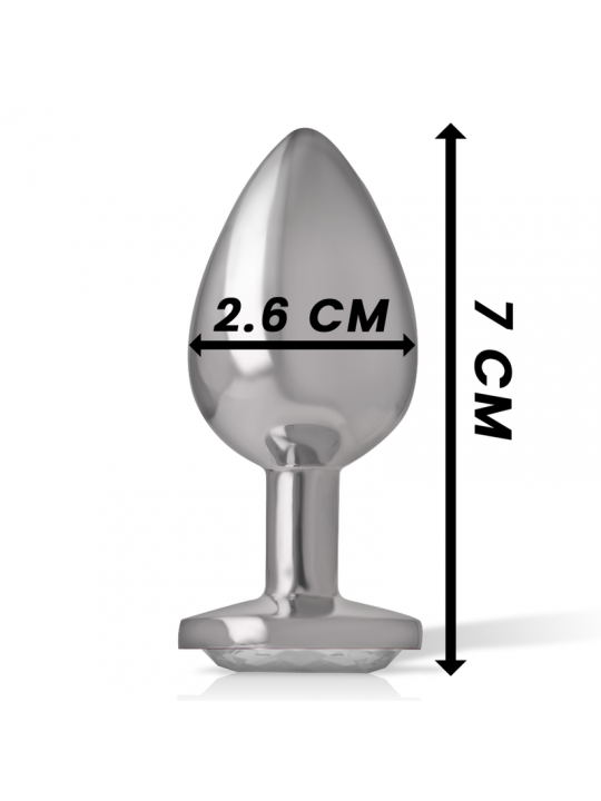 INTENSE - PLUG ANALE IN METALLO ALLUMINIO CON CUORE BIANCO TAGLIA S