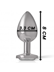 INTENSE - PLUG ANALE IN METALLO ALLUMINIO CUORE BIANCO TAGLIA M