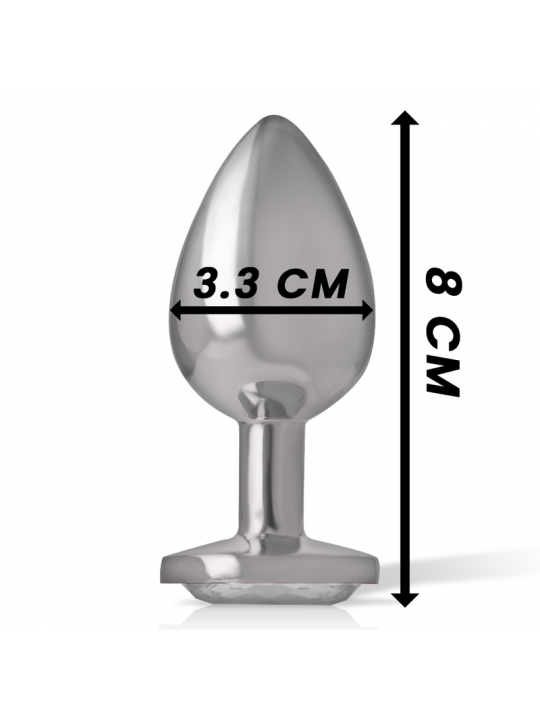 INTENSE - PLUG ANALE IN METALLO ALLUMINIO CUORE BIANCO TAGLIA M