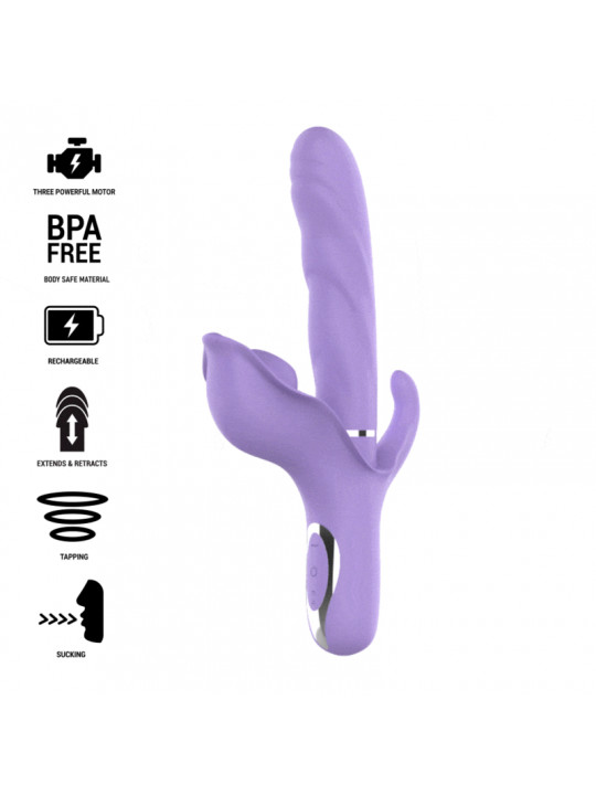 INTENSE - VIBRATORE MULTIFUNZIONE RICARICABILE BILLIE ASPIRANTE E PULSANTE VIOLA