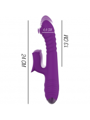 INTENSE - VIBRATORE MULTIFUNZIONE RICARICABILE IGGY UP & DOWN CON STIMOLATORE CLITORALE VIOLA