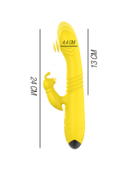 INTENSE - VIBRATORE MULTIFUNZIONE TOKY UP & DOWN CON STIMOLATORE CLITORALE GIALLO