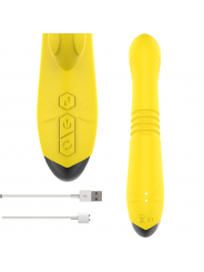 INTENSE - VIBRATORE MULTIFUNZIONE TOKY UP & DOWN CON STIMOLATORE CLITORALE GIALLO