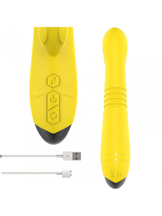 INTENSE - VIBRATORE MULTIFUNZIONE TOKY UP & DOWN CON STIMOLATORE CLITORALE GIALLO