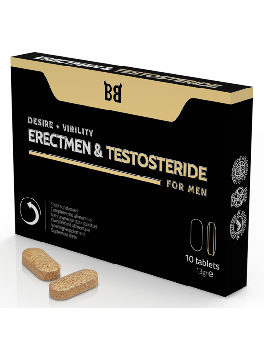 BLACK BULL - POTENZA ERECTMEN E TESTOSTERIDE E TESTOSTERONE PER UOMINI 10 CAPSULE