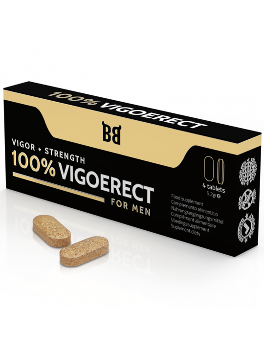 BLACK BULL - 100% VIGOERECT VIGORE + FORZA PER UOMINI 4 COMPRESSE