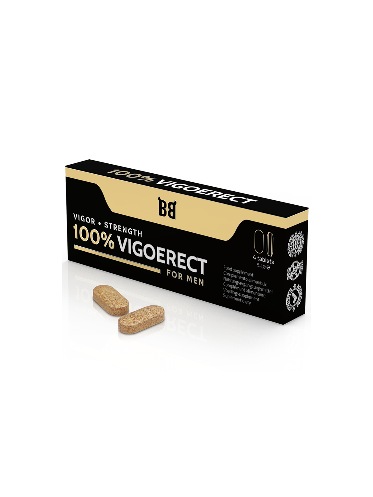 BLACK BULL - 100% VIGOERECT VIGORE + FORZA PER UOMINI 4 COMPRESSE