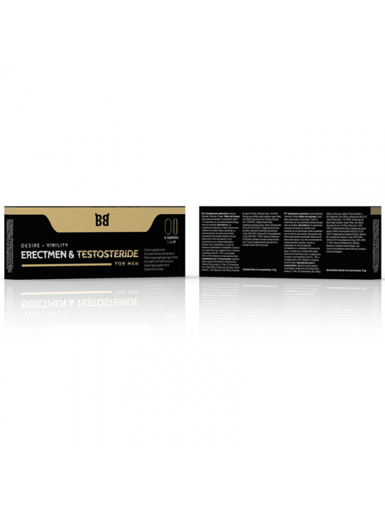 BLACK BULL - POTENZA ERECTMEN E TESTOSTERIDE E TESTOSTERONE PER UOMINI 4 CAPSULE