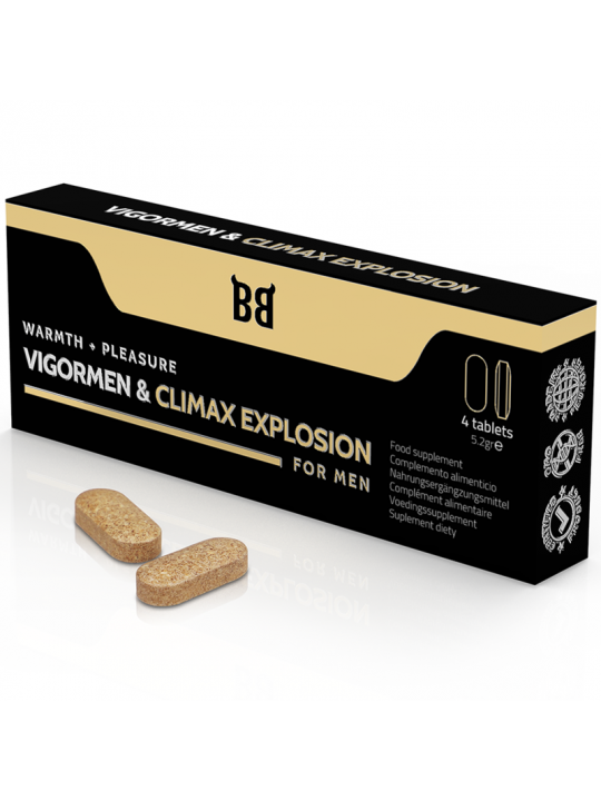 BLACK BULL - VIGORMEN & CLIMAX EXPLOSION MAGGIORE PIACERE PER GLI UOMINI 4 CAPSULE