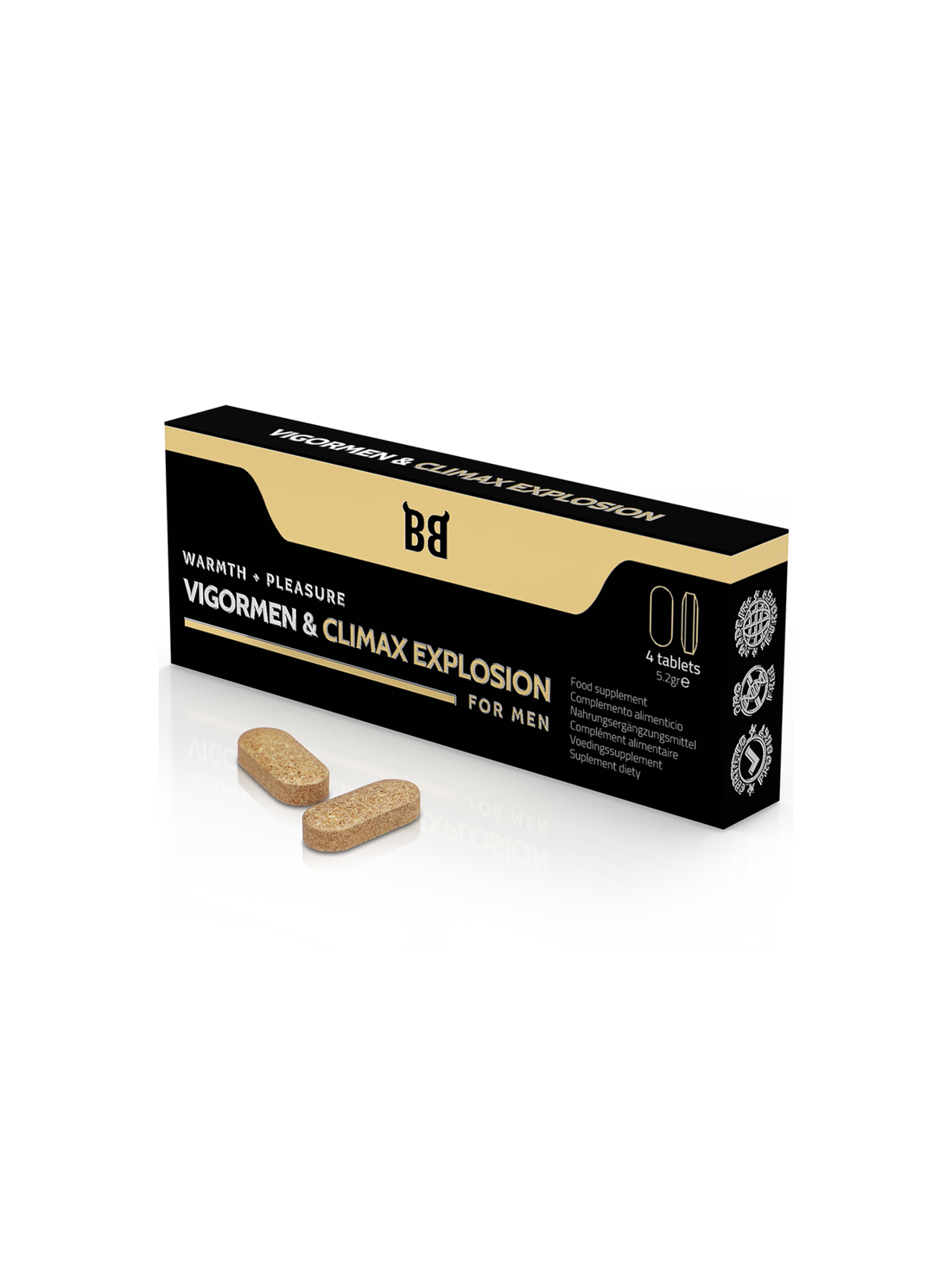 BLACK BULL - VIGORMEN & CLIMAX EXPLOSION MAGGIORE PIACERE PER GLI UOMINI 4 CAPSULE