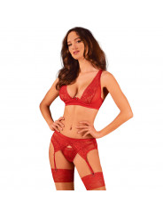 OBSESSIVE - SET LACELOVE TRE PEZZI ROSSO XS/S