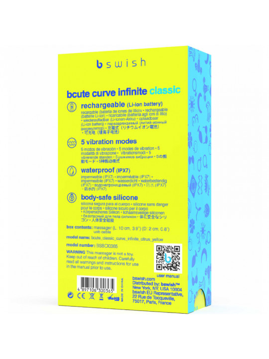 B SWISH - BCUTE CURVE INFINITE CLASSIC VIBRATORE IN SILICONE RICARICABILE GIALLO