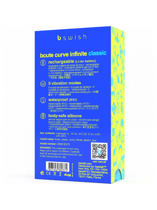 B SWISH - BCUTE CURVE INFINITE CLASSIC VIBRATORE RICARICABILE IN SILICONE BLU